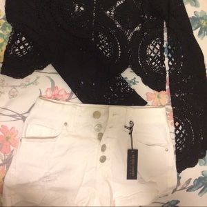 White high rise shorts